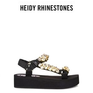 Steve Madden Rhinestone Sandals. Size: 7.5, black with large rhinestone details.